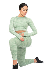 3-PIECE CAMO FITNESS SET - MINT