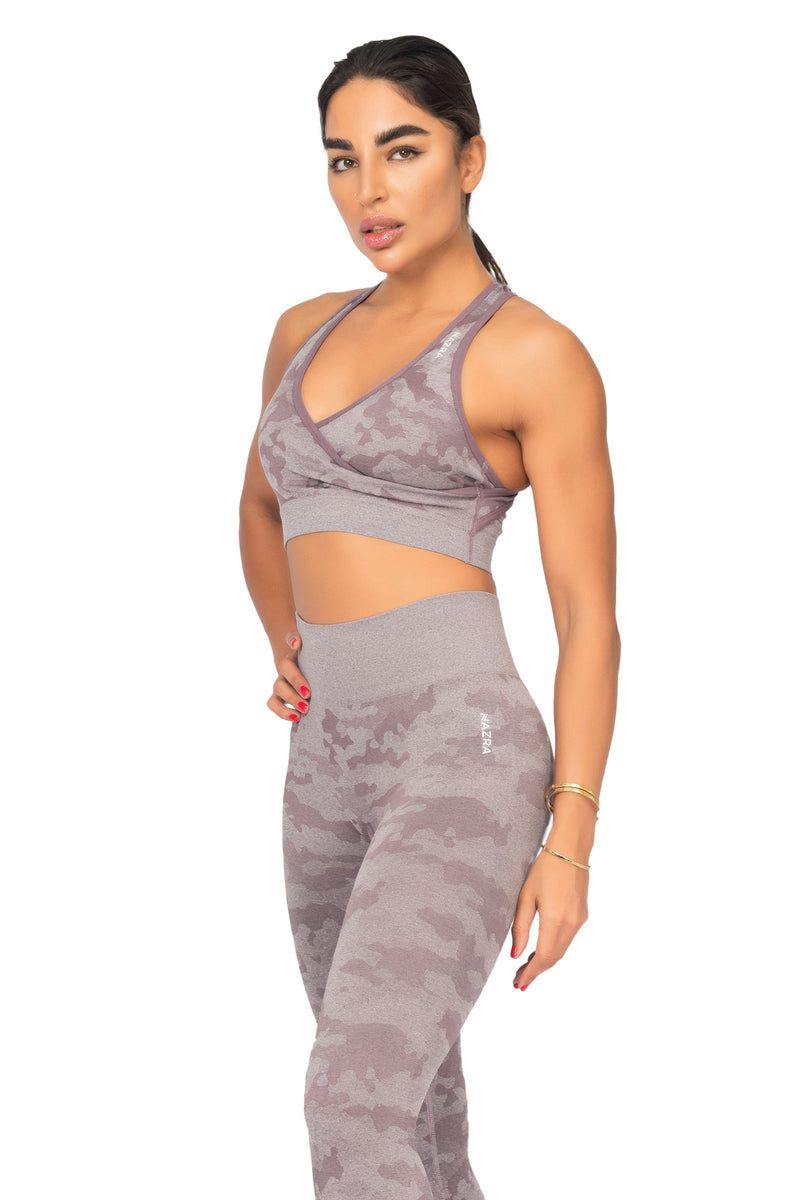 3-PIECE CAMO FITNESS SET - LILAC