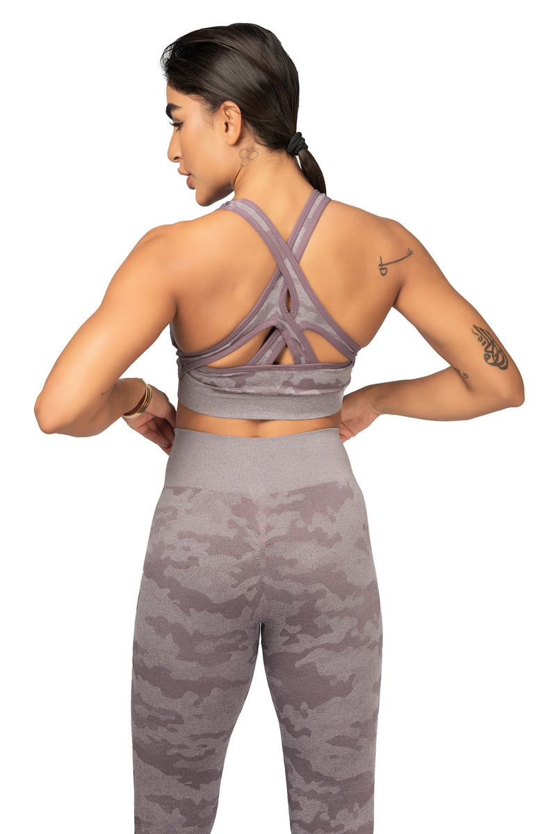 3-PIECE CAMO FITNESS SET - LILAC
