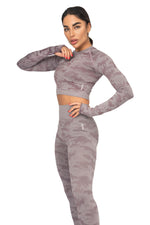 3-PIECE CAMO FITNESS SET - LILAC