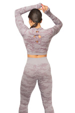 3-PIECE CAMO FITNESS SET - LILAC