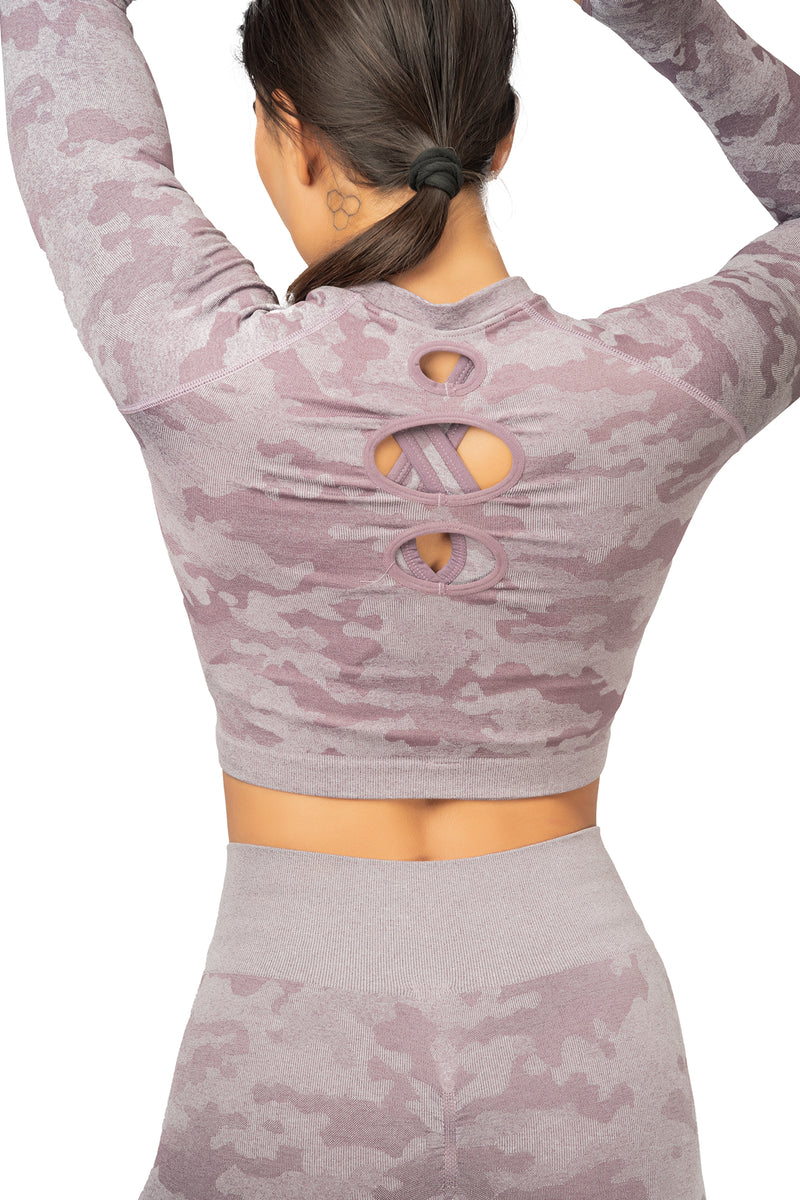 3-PIECE CAMO FITNESS SET - LILAC