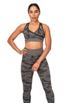 3-PIECE CAMO FITNESS SET - BLACK