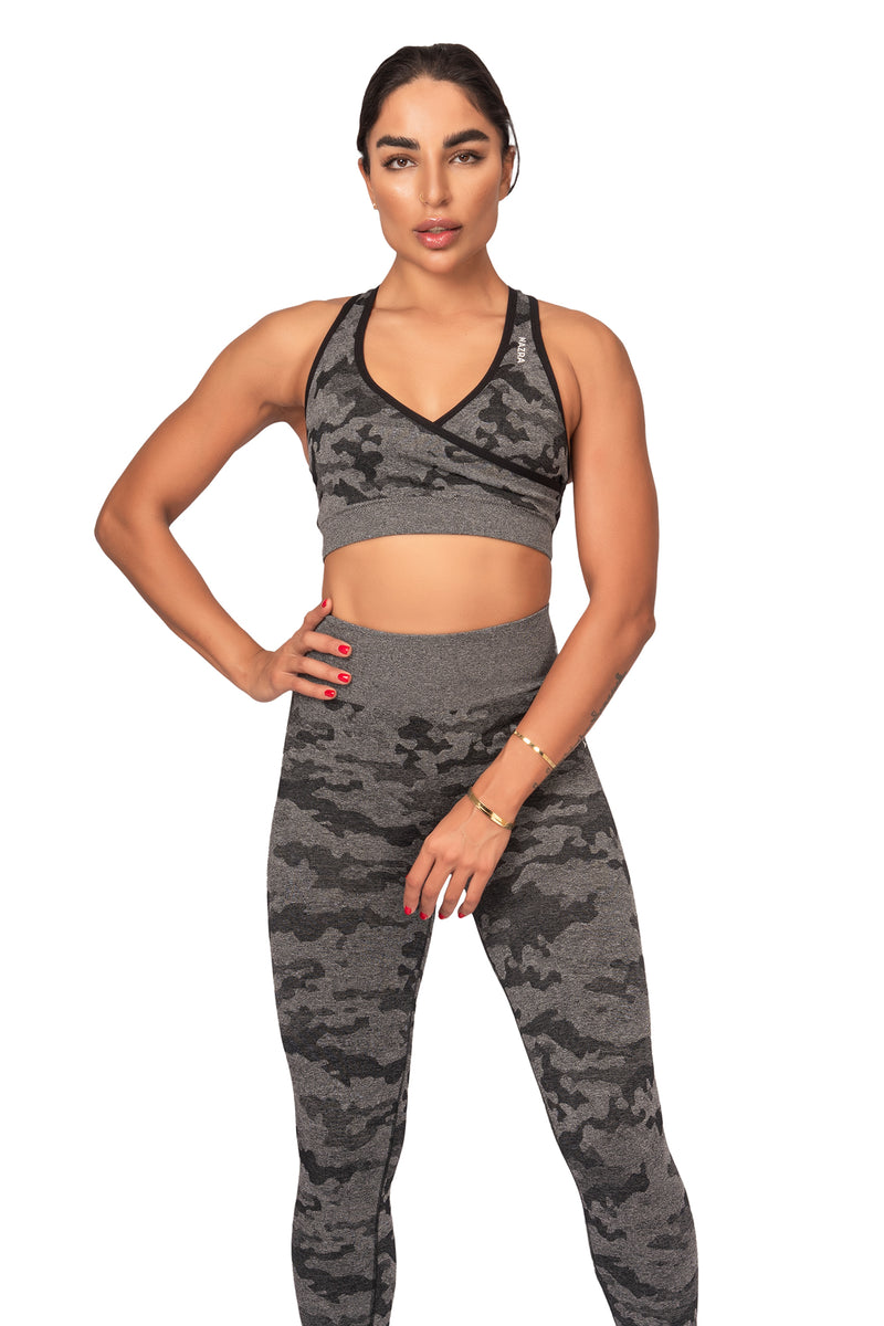 3-PIECE CAMO FITNESS SET - BLACK