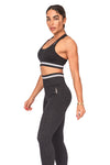 2 PIECE CAMO FITNESS SET - BLACK
