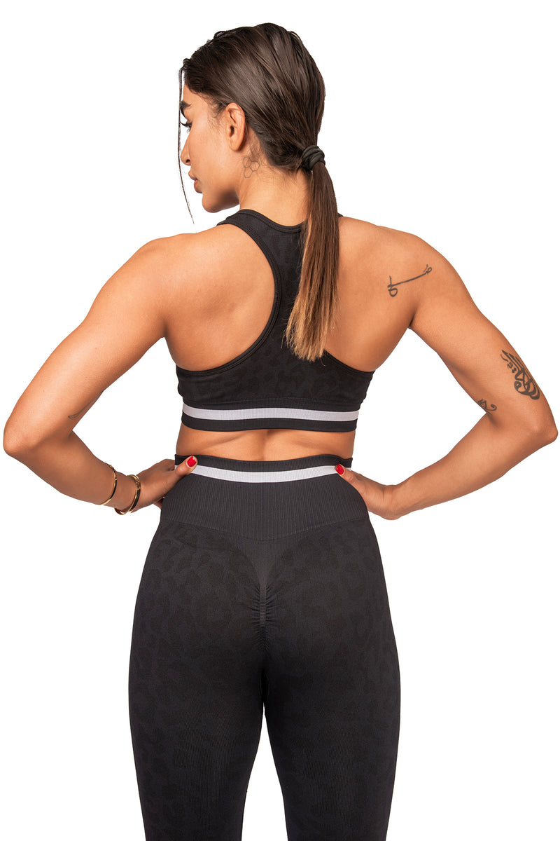 2 PIECE CAMO FITNESS SET - BLACK