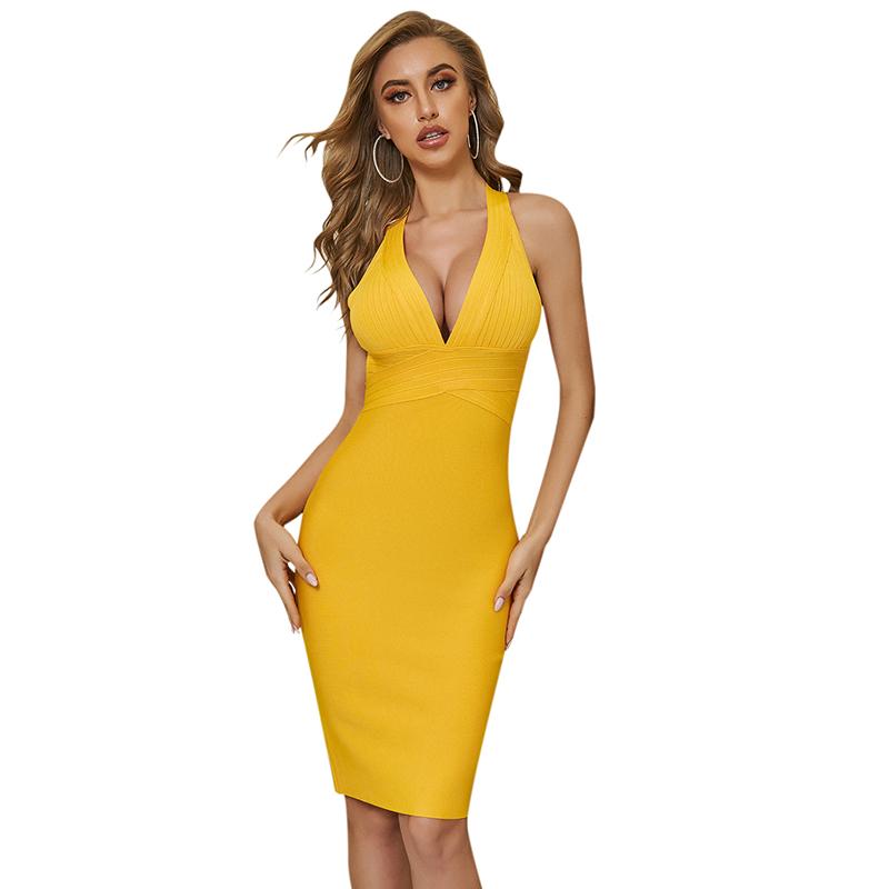 Stunning knee-length halter-neck dress with beautiful back-strap details and waist closure that highlights the hourglass figure.  A must-have dress that's perfect for any occasion, day or night.  